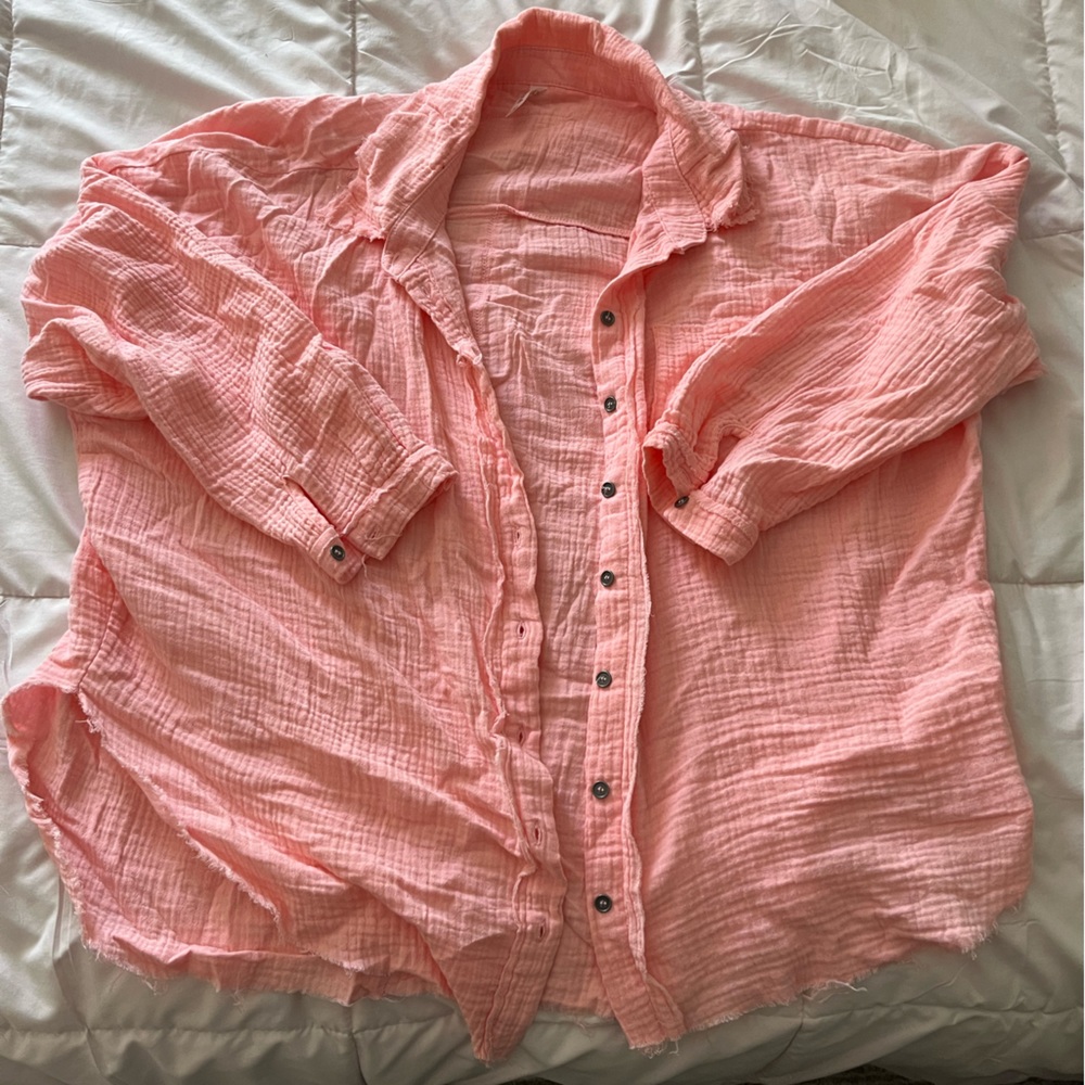 Zenaya 3/4 Sleeve Soft Button Down 2X